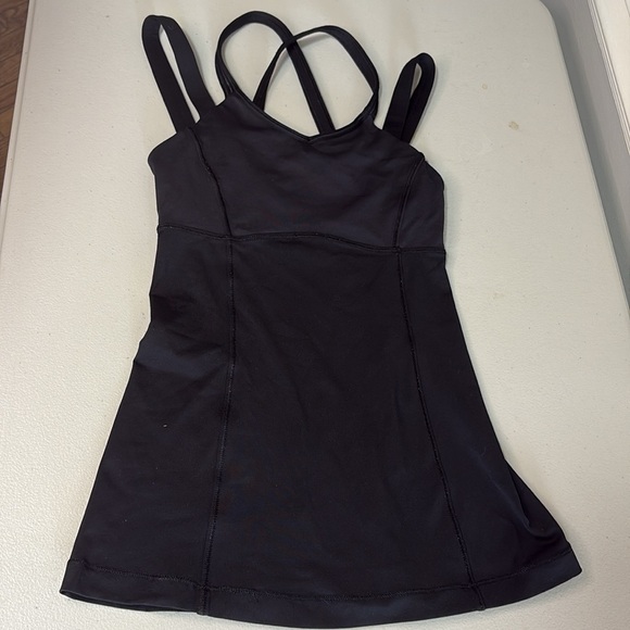 Lululemon Ace Tank in Black with Strappy Cross Back | Size 2 | Yoga Athleisure - Picture 8 of 8